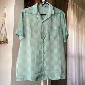 ASOS Design short sleeve button down Mint color size Small.